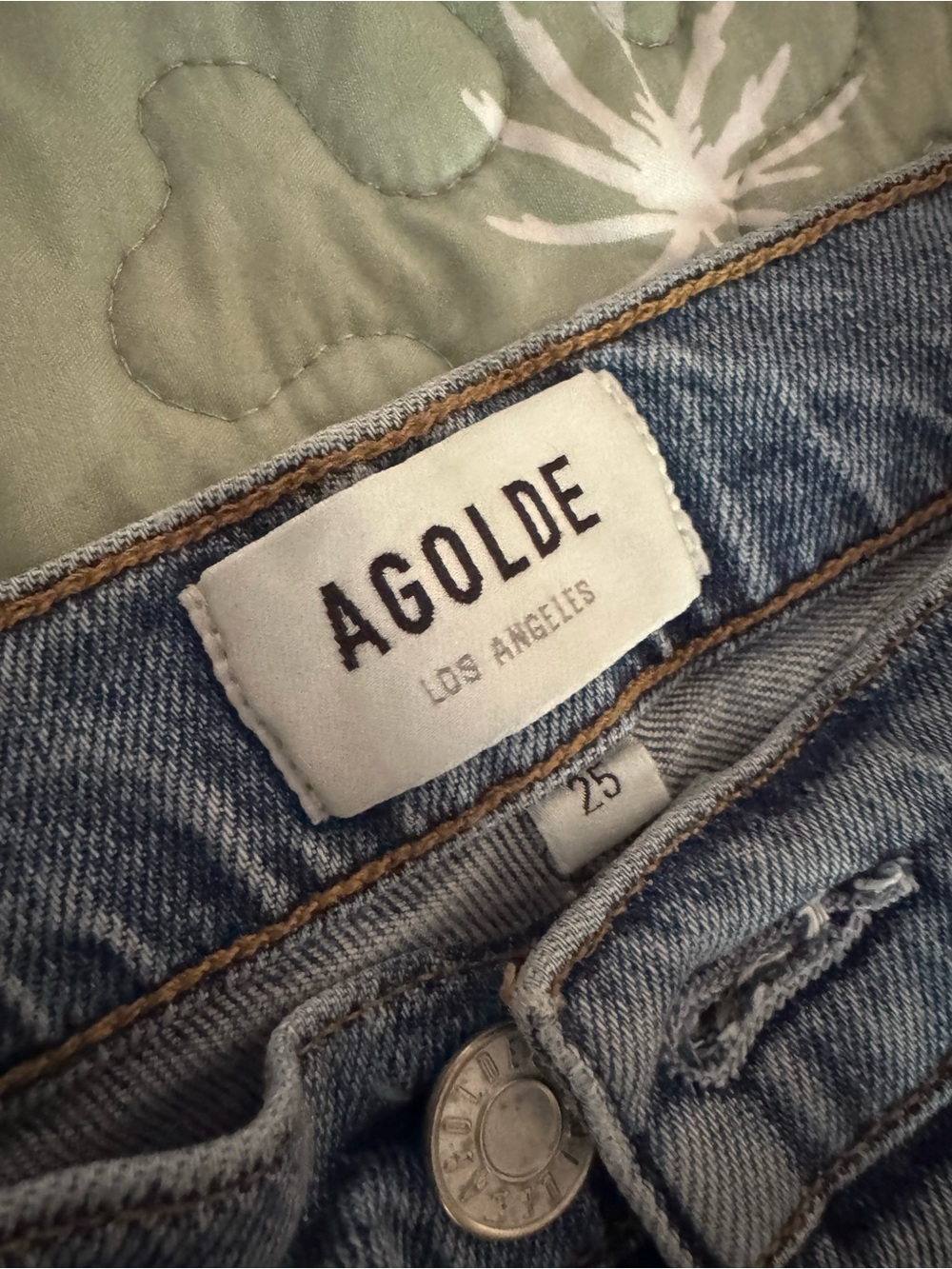 AGOLDE Nico High Rise Slim Jeans Size 25 Light Wash Button Fly Sustainable Denim - Picture 8 of 8